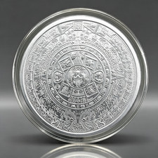 1 oz GSM Aztec Mayan Calendar 999 BU Silver Round Coin picture