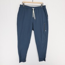 Vuori Sunday Performance Jogger Pants Mens L Blue Drawstring Zip Pockets picture