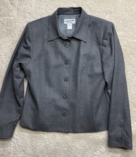 Vtg Pendleton Blazer Shirt Made In USA Career Gray 100% Virgin Wool Sz 10 picture