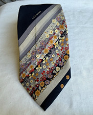 VIP de Leonard Paris Men's Tie Navy Floral Stripe Made in Italy- 3.25” x 57” picture
