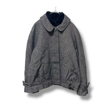 Vanessa Bruno Rabbit Fur Twill Women’s Coat Removal Fur Collar Silk Lining picture