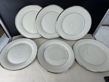 Set Six (6) Elegant China Lenox SOLITAIRE Ivory Platinum 10 3/4