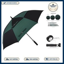 62 Inch Auto Open Golf Umbrella - Windproof, Water-Resistant Silk Design picture