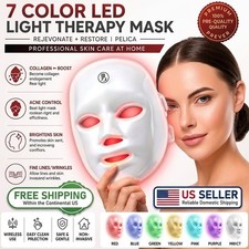 7 Color LED Facial Mask Red Light Therapy Acne Repair Skin Brighten Beauty Mask picture