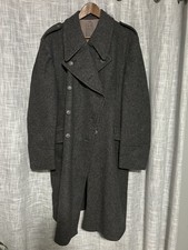 Vintage 1963 Military Trench Coat Long Gray Wool Danish Civilforsvaret M KL II picture