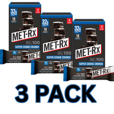 MET-Rx Big 100 High Protein Meal Replacement Bars, Super Cookie Crunch, 12 Ct picture