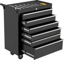 6 Drawer Rolling Tool Chest Lockable Wheels Tool Storage Cabinet Box for Garage picture