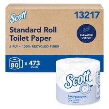 Scott, Toilet Paper Roll, 2-Ply, Bulk 80 Rolls, Recycled Fiber picture