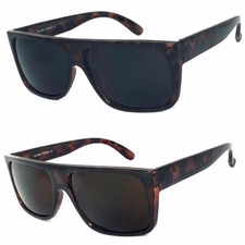 Retro Square Frame Sunglasses Mens Womens Flat Top Square Super Dark Lens picture