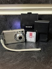 Sony Cyber-Shot DSC-W90 8.1MP Digital Camera Silver Tested w/ Charger 2 Battery picture