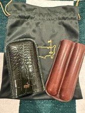 RARE Brand New Augusta Masters 2 Finger Alligator Embossed Leather Cigar Case picture