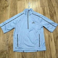 NWT Antigua Golf Pullover Mens M Blue Short Sleeve 1/2 Zip Lockwood Folly CC picture