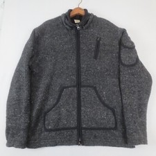 Vintage Nepal Sweater Jacket Adult Large Gray 100% Wool Fleece Lined Full Zip picture