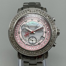 Joe Rodeo Diamond Womens Watch 37mm Pink Chronograph Swiss New Battery 6.75
