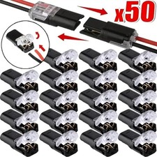 2 Pin LED Strip Light Connectors Double Wire Plug-in Connector 50/100PCS picture