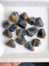 268.45 Ct Natural Blue Sapphire Rough, 15 Pieces Raw Sapphire Crystal, Specimen picture