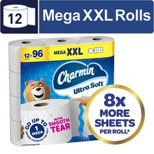 Charmin Ultra Soft Toilet Paper, 12 Mega XXL Rolls, 2-Ply Bath Tissue FREESHIPS picture