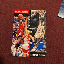 1992-93 Upper Deck Scoring Threats Scottie Pippen Michael Jordan #62, Bulls, HOF picture
