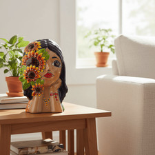 Talavera Lady Face Planter | Sunflower Design picture