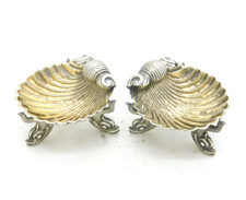 Victorian Pair of Sterling Silver Dolphin Salt Cellars Antique 1874 Birmingham picture