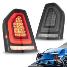 VLAND Pair SMOKED LED Tail Lights For 2011-2014 Chrysler 300 W/Startup Animation picture
