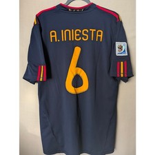 Spain 2010 Away Andres Iniesta Jersey Men's XL WC Final Patch picture
