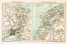 BOSPORUS STRAIT  dated  1905  İstanbul   TURKEY Original  Dardanelles picture