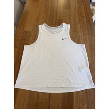 Nike Running Dri-FIT Heather Light Grey Tank Top Size Large picture