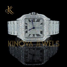 Men’s VVS1 Moissanite Diamond Watch Fully Iced Luxury Bling picture