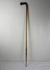 Antique Amber Glass Parade Cane Whimsy Walking Stick 38 Inches picture