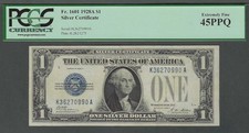 1928A $1 FUNNY BACK PCGS XF 45 PPQ Silver Certificate picture