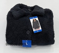 32 Degrees Women's Cozy Fleece Button Front Jacket, Navy, Size L picture