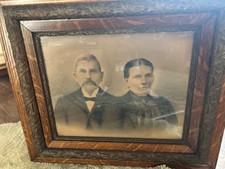 Antique couple portrait. 2x3 ft  1800s picture