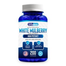 White Mulberry 1000mg 200 Capsules Support Blood Sugar Cholesterol Levels picture