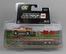 1:64 GreenLight HITCH & TOW *RED* 1987 GMC K-2500 Pickup w/GOOSENECK FLATBED picture