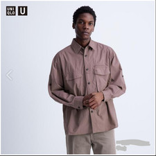 Uniqlo U SS24 Utility Oversized Long-Sleeve Shirt 467841 XL 35Brown picture
