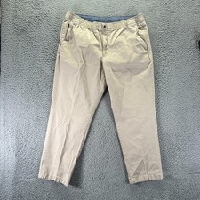 L.L.Bean Pant Men's XL Beige Cotton Chino Straight Office Career Preppy Stretch picture