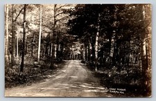 RPPC Woods & Road At CAMP MAQUA POLAND Maine ME Vintage Postcard AZO 1925-1940s picture