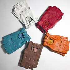 Fingerless 100% Genuine Leather Driving Gloves Chauffer picture