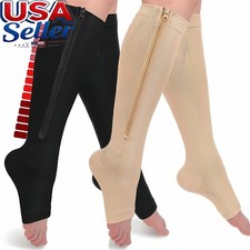 1/3PK Zip Up Compression Socks Support Hose Edema Diabetic Varicose Vein Travel picture
