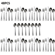 48-Piece Silverware Set for 8 Stainless Steel Flatware set Cutlery Kitchen New picture