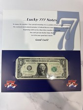 Federal Reserve Lucky 777 Note 1 Dollar Bill Collector Banknote picture