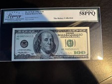 DBR 1996 $100 FRN New York Fr. 2175-B Legacy 58 PPQ Serial AB98252611I picture