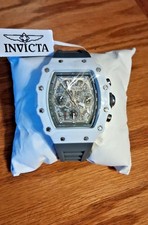 Invicta 69608 Men's Racing Chronograph Gray Silicon Watch NEW w/ Racing Wheel picture