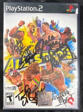 T.Dibiase, J.Roberts,R. Steamboat, B. Hart signed WWE ALL-STARS game JSA picture