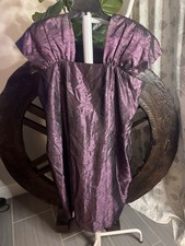VTG 80s Iridescent Purple Taffeta Custom Handmade Cocktail Dress Pleated Sleeves picture