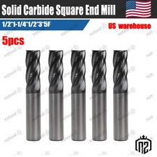 5PCS 1/2*1-1/4*1/2*3*5F Solid Carbide Square End Mill - AlTiN Coated NEW picture