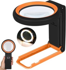 30X 40X Magnifying Glass with Light and Stand Folding Design 18 LED Illuminated picture