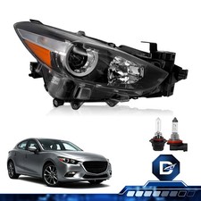For Mazda 3 2017-2018 Halogen Black Housing Headlight Passenger Side Headlamp picture