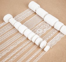82 Yards White Lace Ribbon 15 Rolls Vintage Lace Trims with Assorted Crochet ... picture